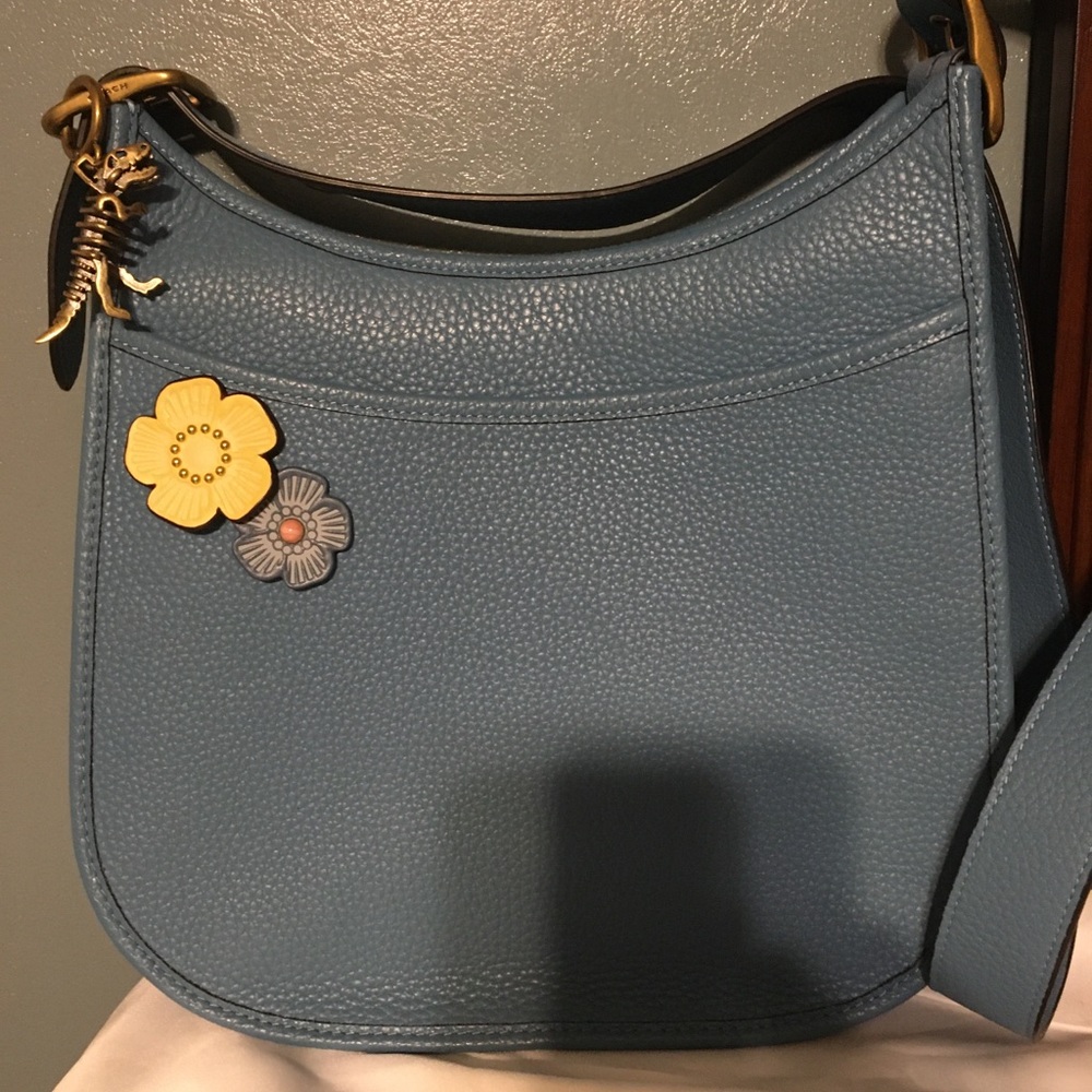 Coach Emery 1941 Tea Rose Crossbody Bag Blue Leather Purse